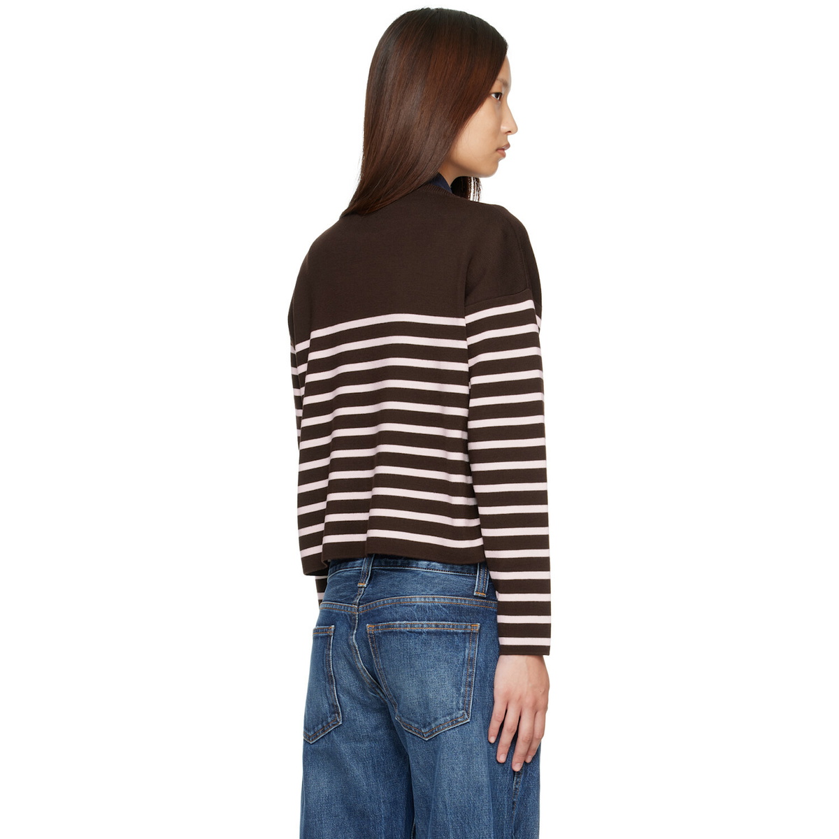 Moncler Brown Striped Wool Sweater