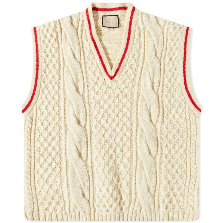 Photo: Gucci Cable Knit Wool Vest