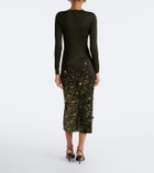 Carolina Herrera Sequined knitted midi dress