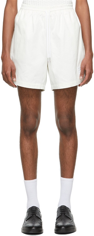 Photo: Thom Browne Off-White Twill Rugby Shorts