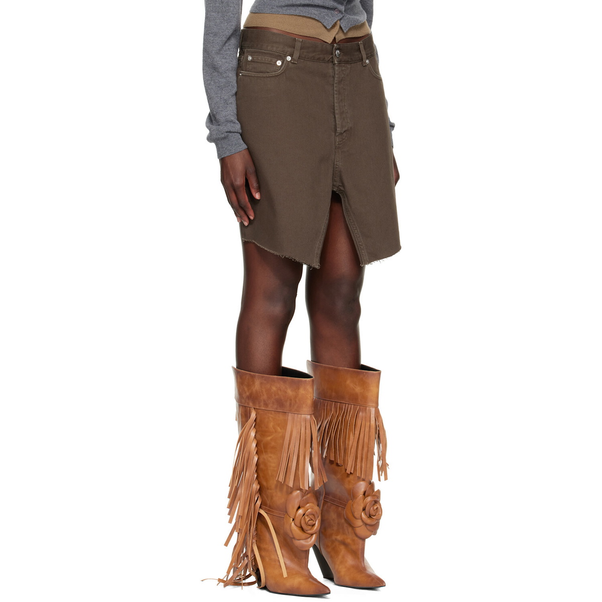 August Barron Brown Display Denim Skirt