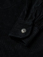 DOPPIAA - Aabba Camp-Collar Cotton-Blend Corduroy Shirt - Blue