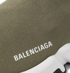 BALENCIAGA - Speed Stretch-Knit Slip-On Sneakers - Green