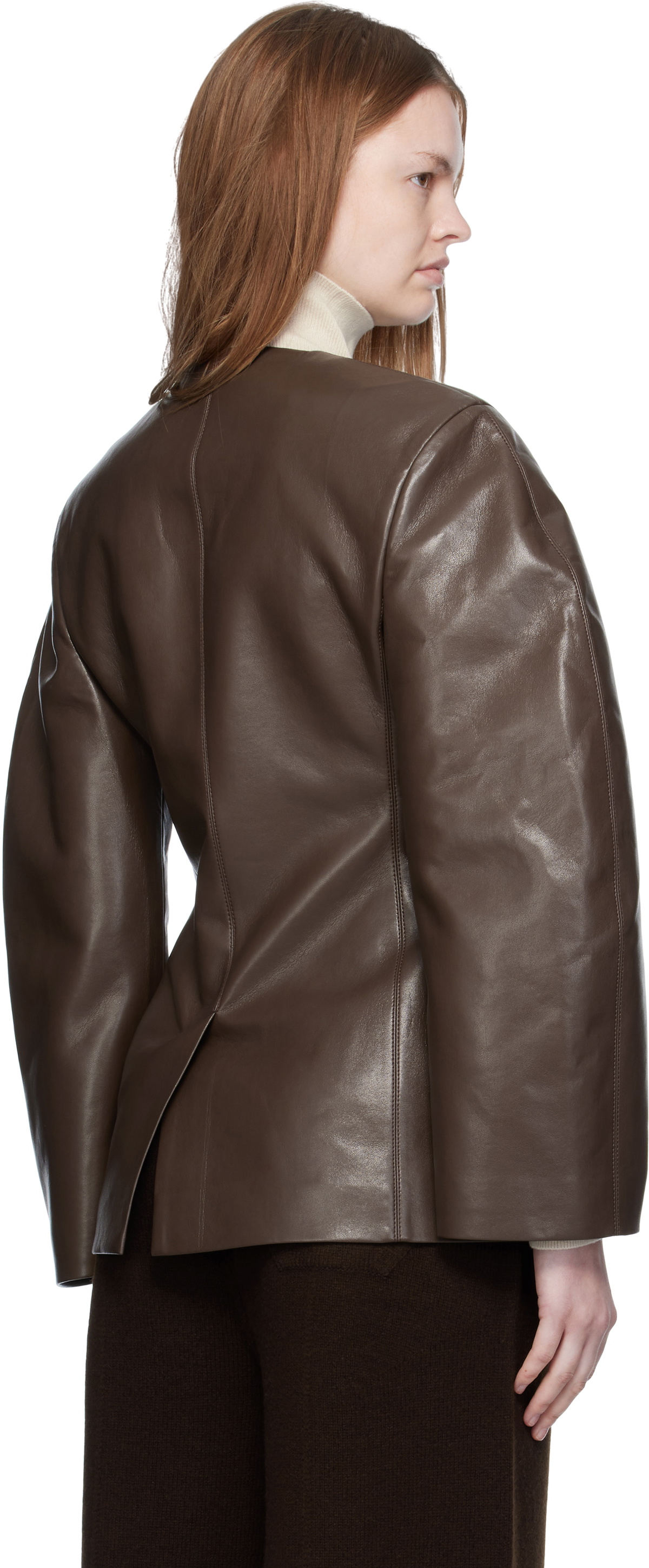 Nanushka Brown Erina Regenerated Leather Blazer