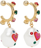 Safsafu Gold Jelly Heart Earrings