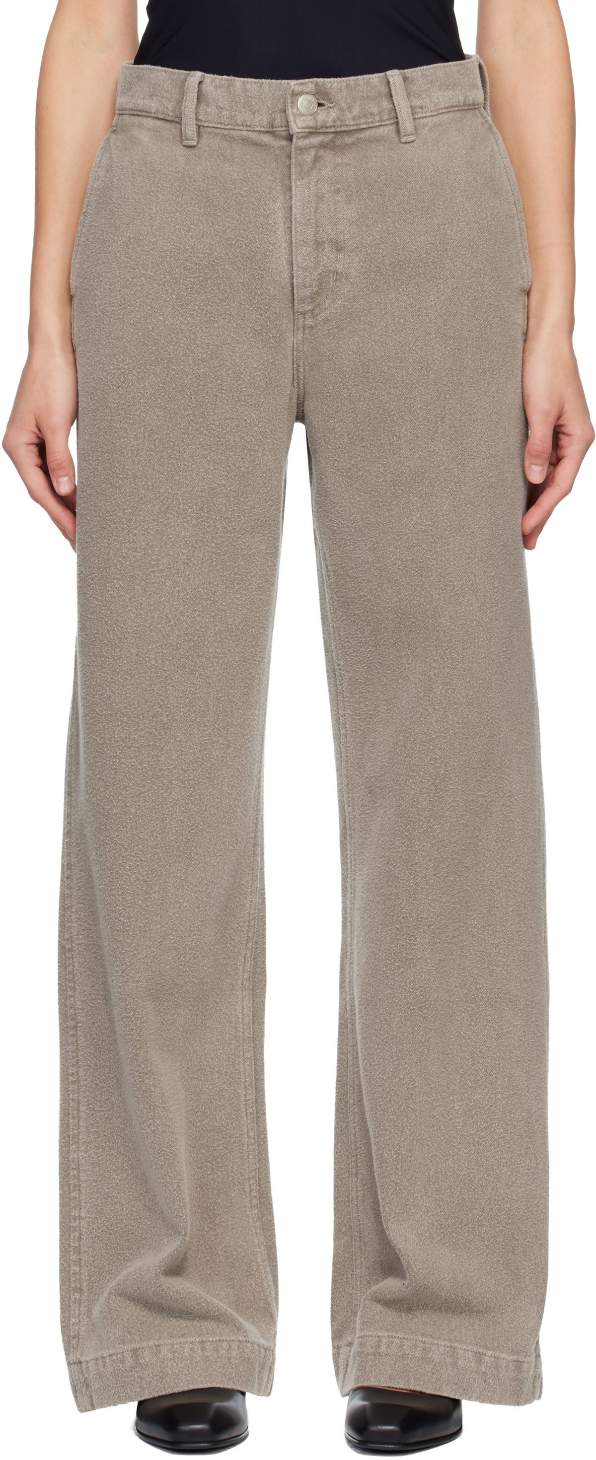 mfpen Beige Straight Cut Jeans