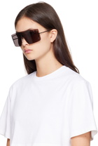Alexander McQueen Silver Spike Studs Mask Sunglasses