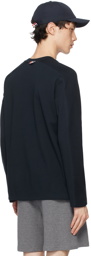Thom Browne Navy 4-Bar Stripe Long Sleeve T-Shirt