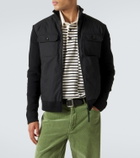 Moncler Virgin wool and suede zip-up down cardigan