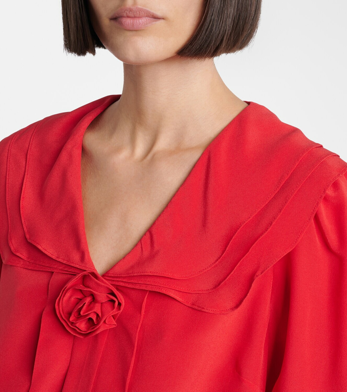 Rixo Emelin floral-appliqué silk blouse