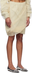 We11done Beige Layered Mini Skirt