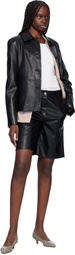 Stand Studio Black Julieta Faux-Leather Shorts