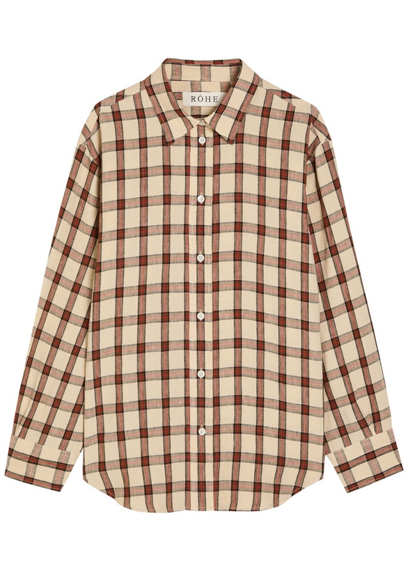 Photo: Rohe Oversized Checked Linen Shirt Red