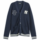 New Era Men's MLB New York Yankies Script Cardigan in Navy