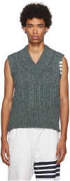 Thom Browne Blue 4-Bar Vest