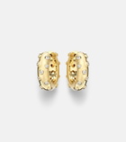 Yvonne Léon Plumetis 9kt gold hoop earrings with diamonds