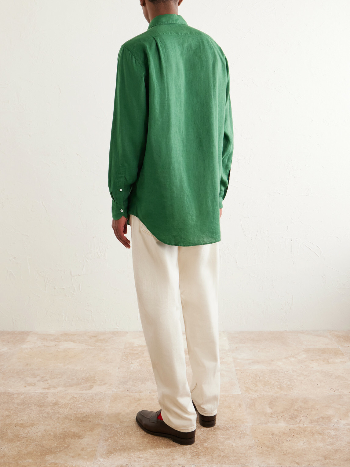Drake's - Linen Shirt - Green