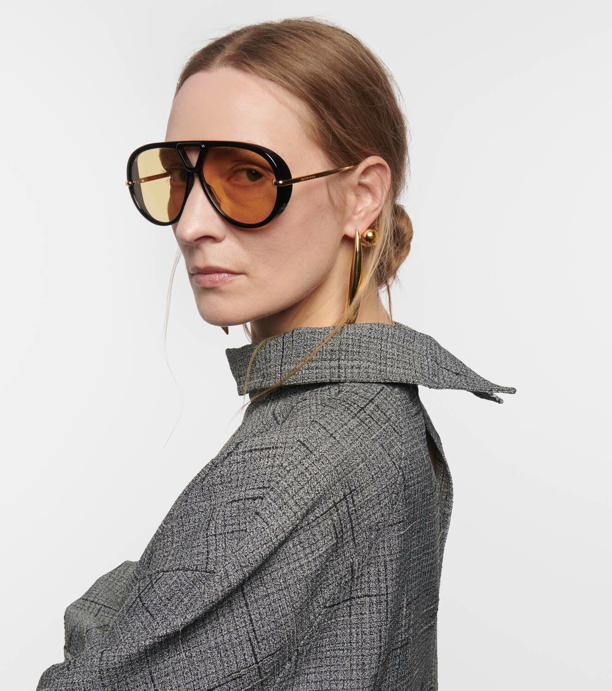 サングラス Bottega Veneta Drop Sunglasses Bottega Veneta Drop aviator sunglasses Bottega Veneta