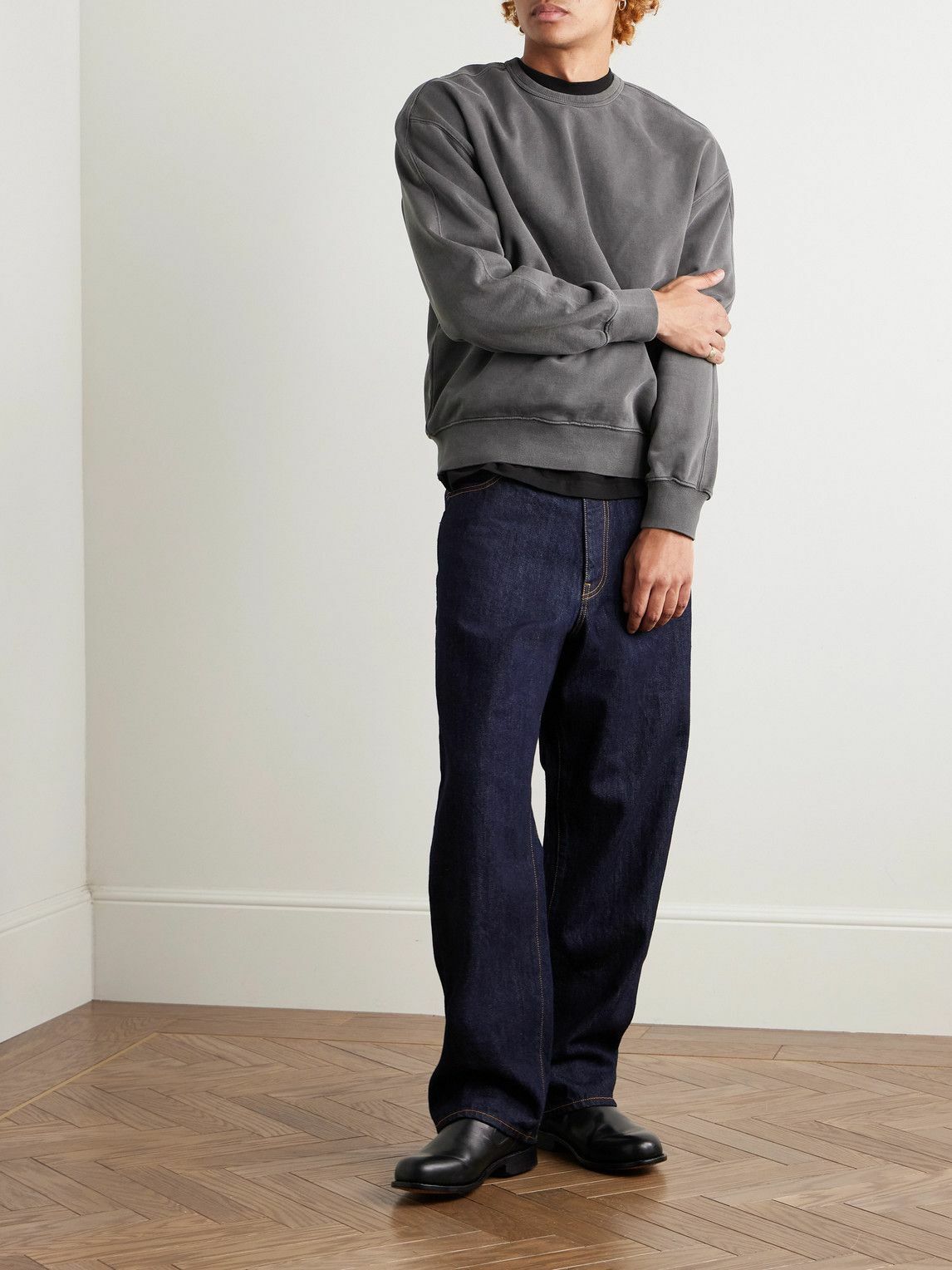 FrizmWORKS - Garment-Dyed Cotton-Jersey Sweatshirt - Gray