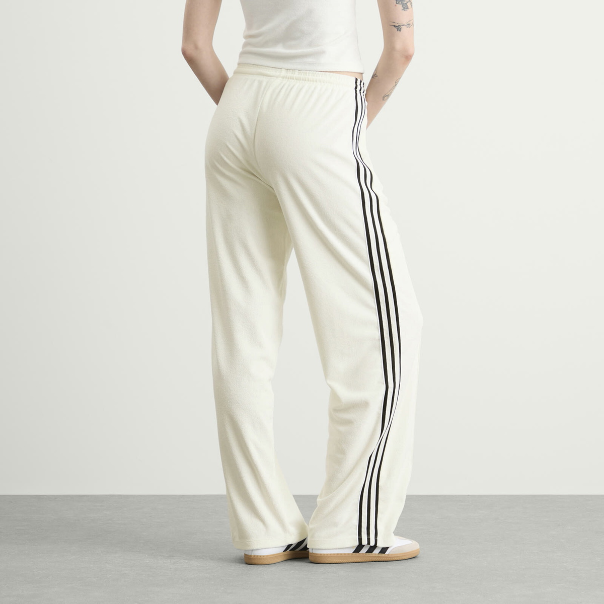 Adidas Women's Terry Towel Track Pants in Off White
