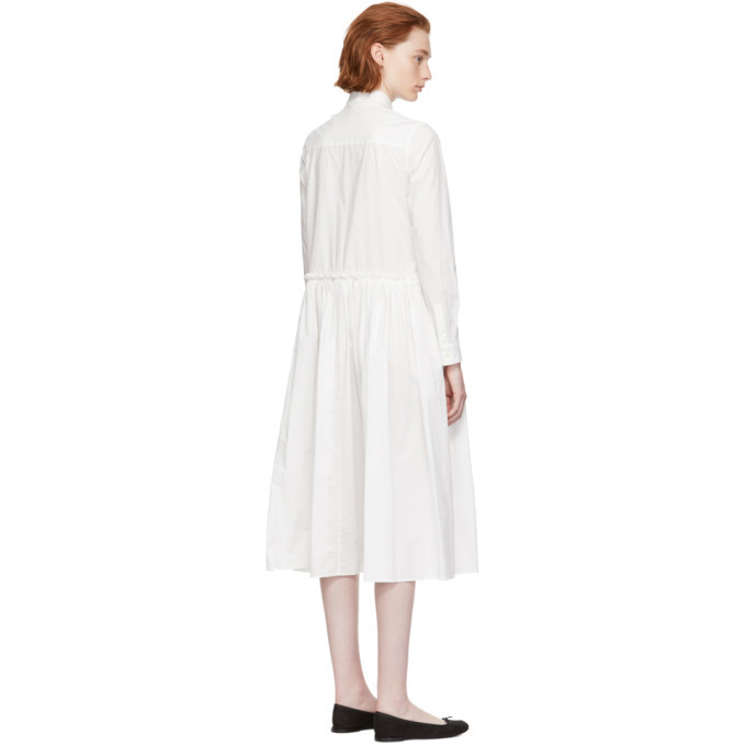 Chika Kisada White Gathered Shirt Dress