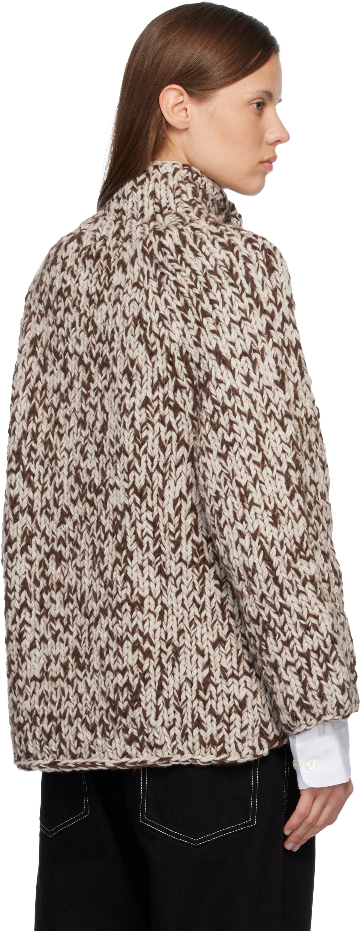 CASEY CASEY Brown Hand-Knit Cardigan