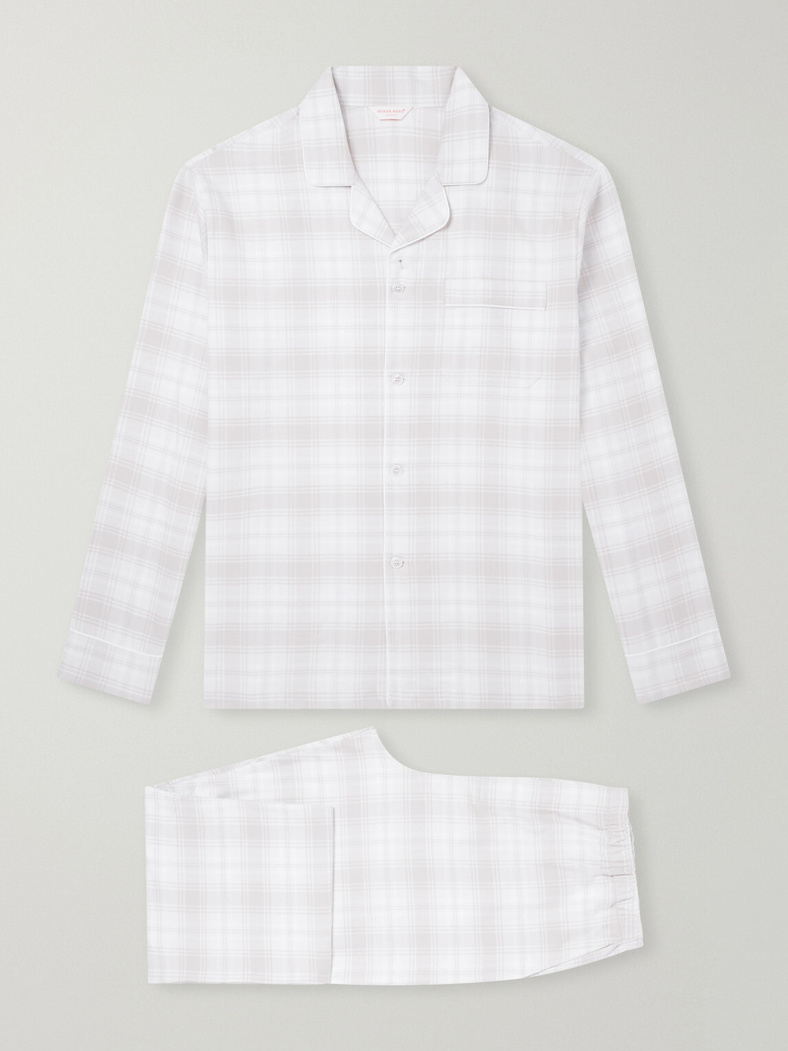 Derek Rose - Kelburn Checked Brushed Cotton-Flannel Pyjama Set - Neutrals