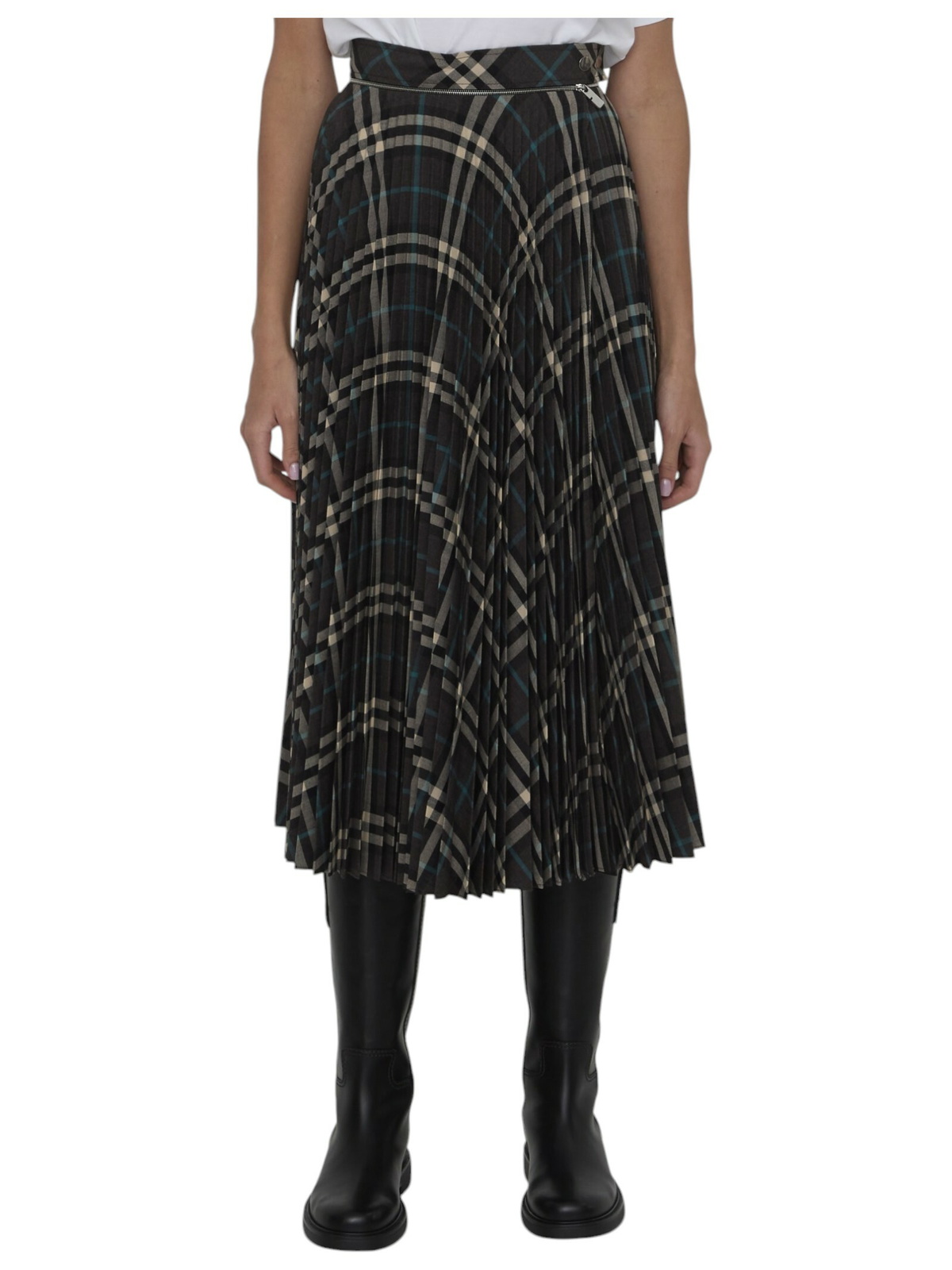Burberry Peach Classic Caro Patch Skirt