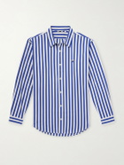 Aimé Leon Dore - Oversized Logo-Embroidered Striped Cotton Shirt - Blue