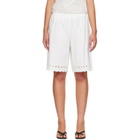 Sandy Liang White Pepita Shorts