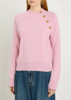 Balmain Embellished Wool and Cashmere-blend Jumper Rose