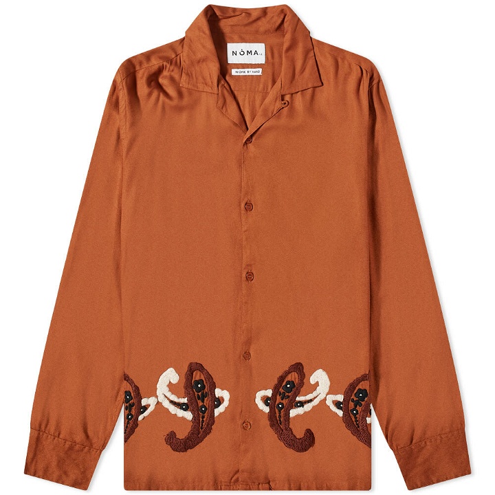 Photo: Noma t.d. Men's Paisley Hand Embroidery Shirt in Walnut