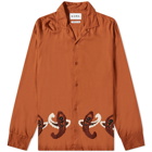 Noma t.d. Men's Paisley Hand Embroidery Shirt in Walnut