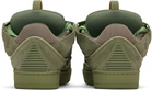 Lanvin Khaki Curb Leather Sneakers