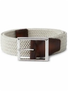 Berluti - 3.5cm Venezia Leather-Trimmed Woven Cord Belt - Neutrals