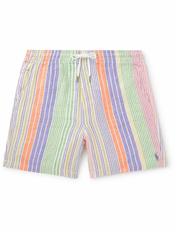 Photo: Polo Ralph Lauren - Straight-Leg Striped Linen Drawstring Shorts - Green