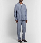 Hanro - Striped Mercerised Cotton-Chambray Pyjama Set - Blue