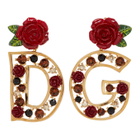 Dolce and Gabbana Gold DG Rose Earrings