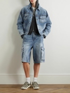 Rhude - Dropneck Cropped Distressed Denim Trucker Jacket - Blue