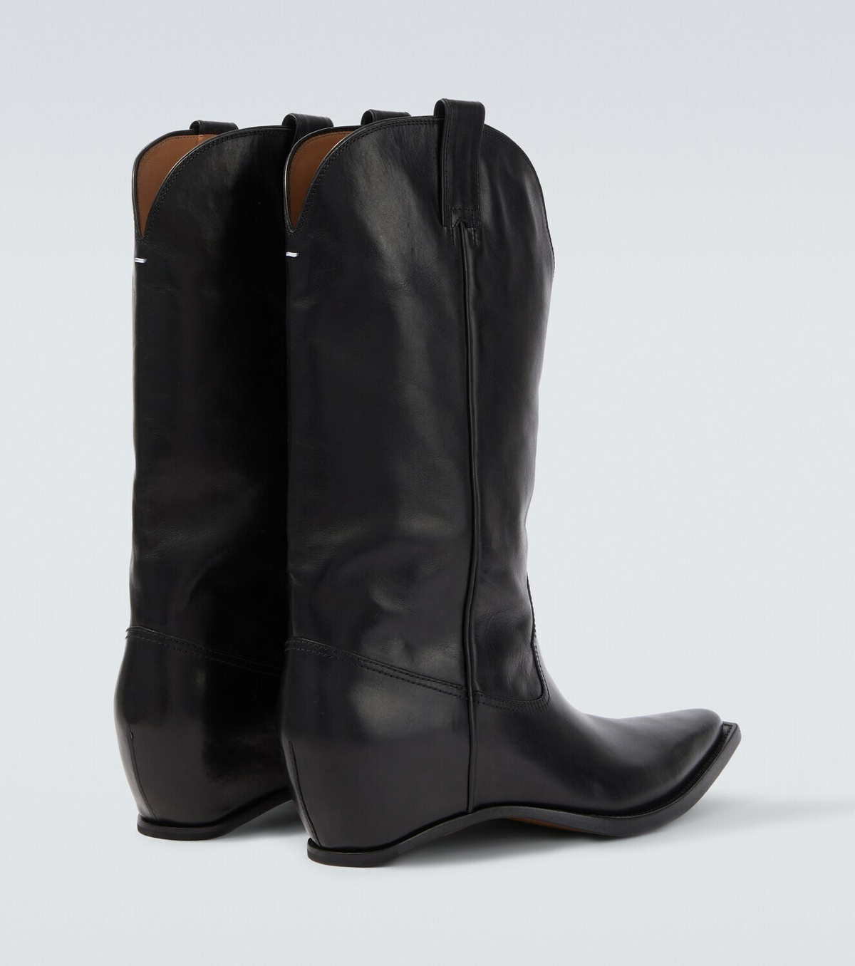 Maison Margiela Heel-Less leather cowboy boots