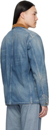 RRL Blue Corduroy-Collar Indigo Denim Jacket