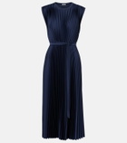 Joseph Volta plissé belted crêpe midi dress