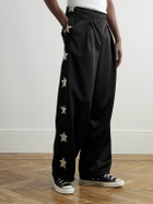 KAPITAL - Logo-Appliquéd Printed Tech-Jersey Sweatpants - Black