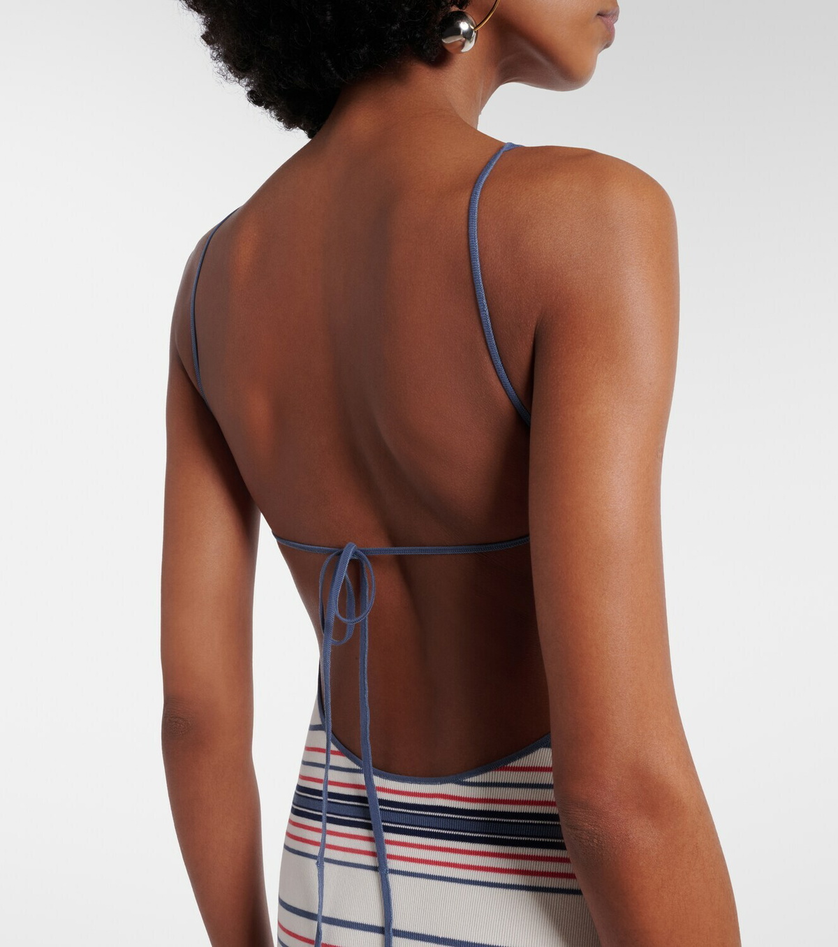 Faithfull Citara striped cotton-blend maxi dress