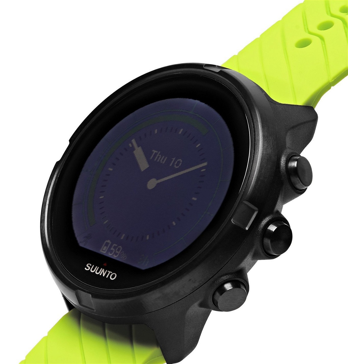 Suunto - 9 G1 GPS 50mm Stainless Steel and Neon Silicone Smart