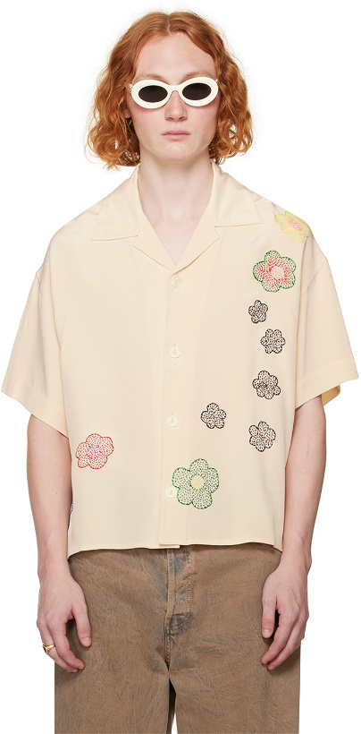 Photo: Glass Cypress Beige Floral On Shirt