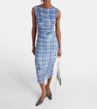 Acne Studios Checked ribbed-knit midi dress