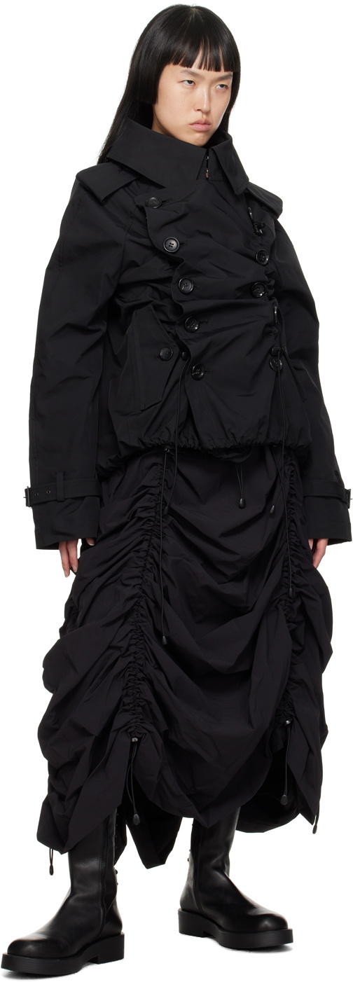 Junya Watanabe Black Ruched Jacket