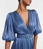 Costarellos Brennie iridescent georgette gown