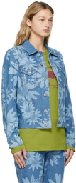 Marc Jacobs Heaven Blue Denim Laser Floral Jacket